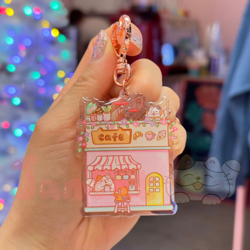 Acrylic Keychain - Cat Cafe