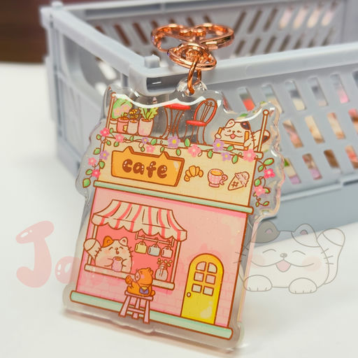 Acrylic Keychain - Cat Cafe