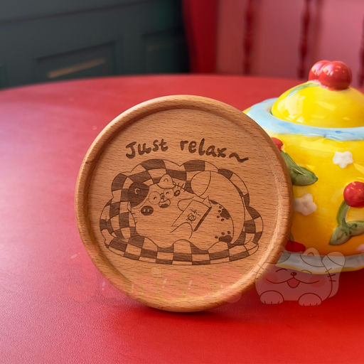Beech Wood Art Coaster