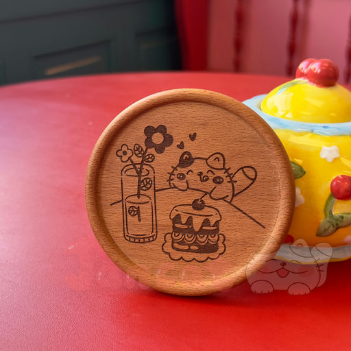 Beech Wood Art Coaster